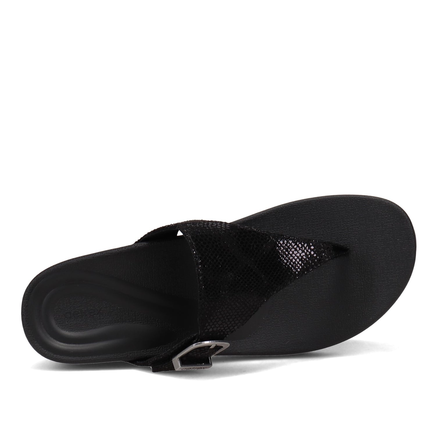 Peltz Shoes  Women's Aetrex Kate Sandal BLACK FW100