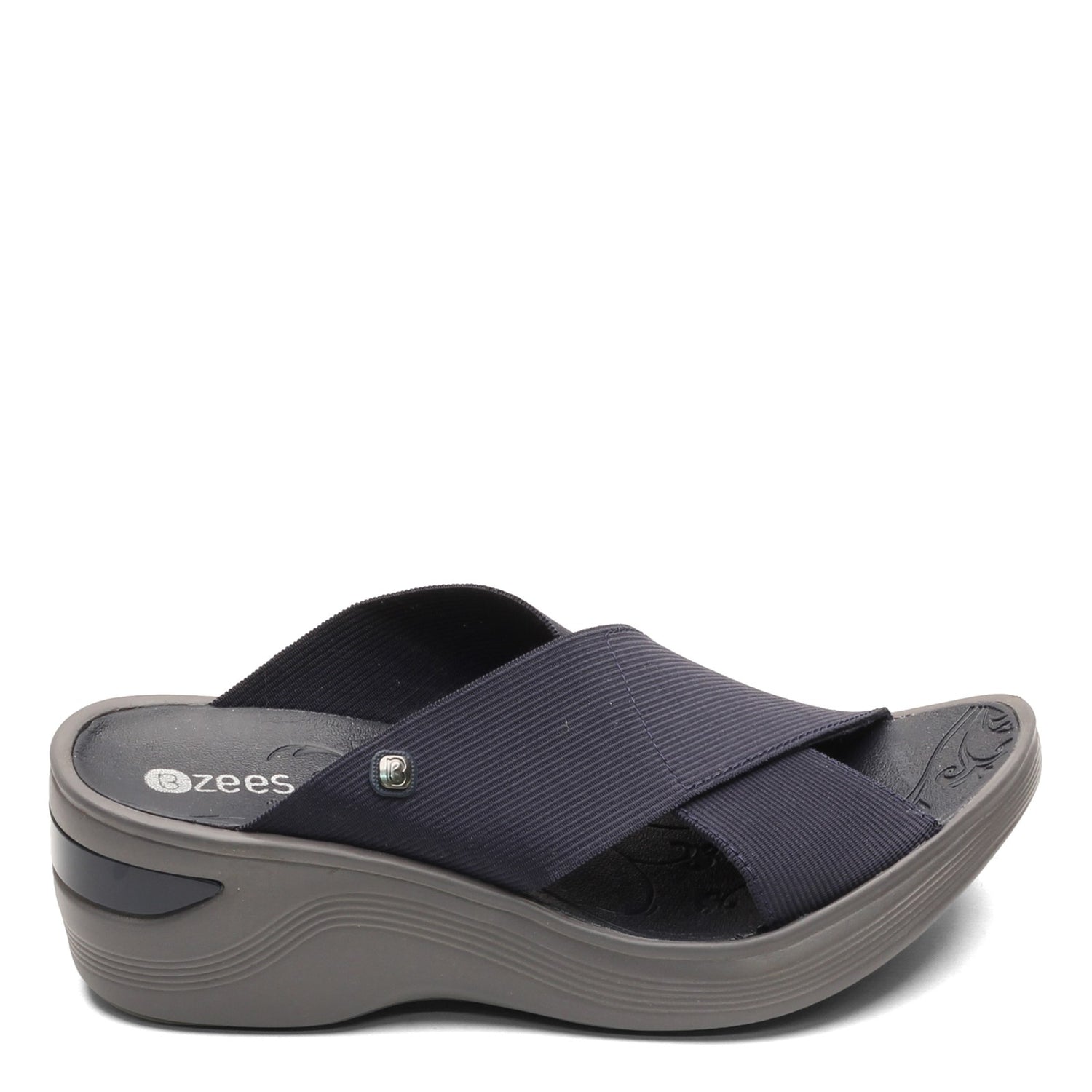 Peltz Shoes  Women's Bzees Desire Slide NAVY G2443F1400