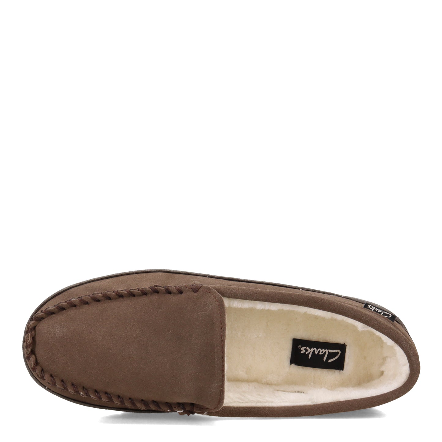 Peltz Shoes  Men's Clarks Venetian Moccasin Slipper BROWN GF2448M-1033