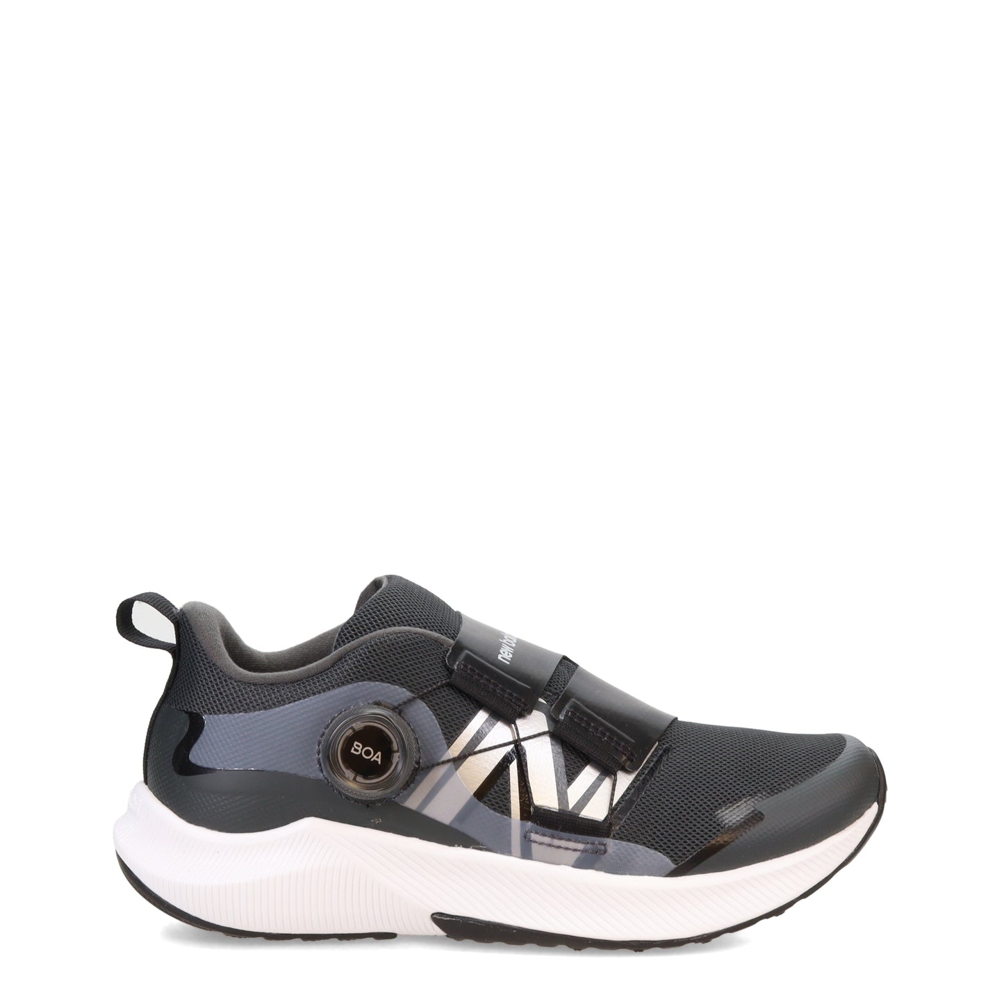 Peltz Shoes  Boy's New Balance Fuel Core Reveal v4 Sneaker - Big Kid Black Silver GTRVLBK4