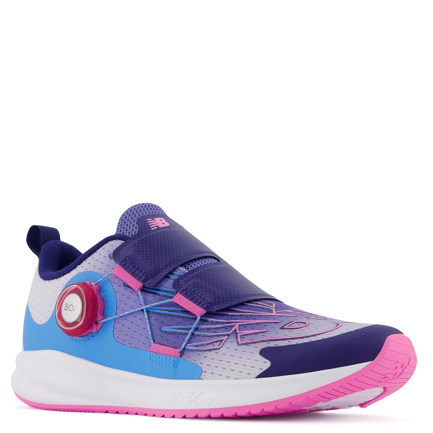 Peltz Shoes  Girl's New Balance Fuel Core Reveal v3 Sneaker - Big Kid VIOLET MULTI GTRVLVA3