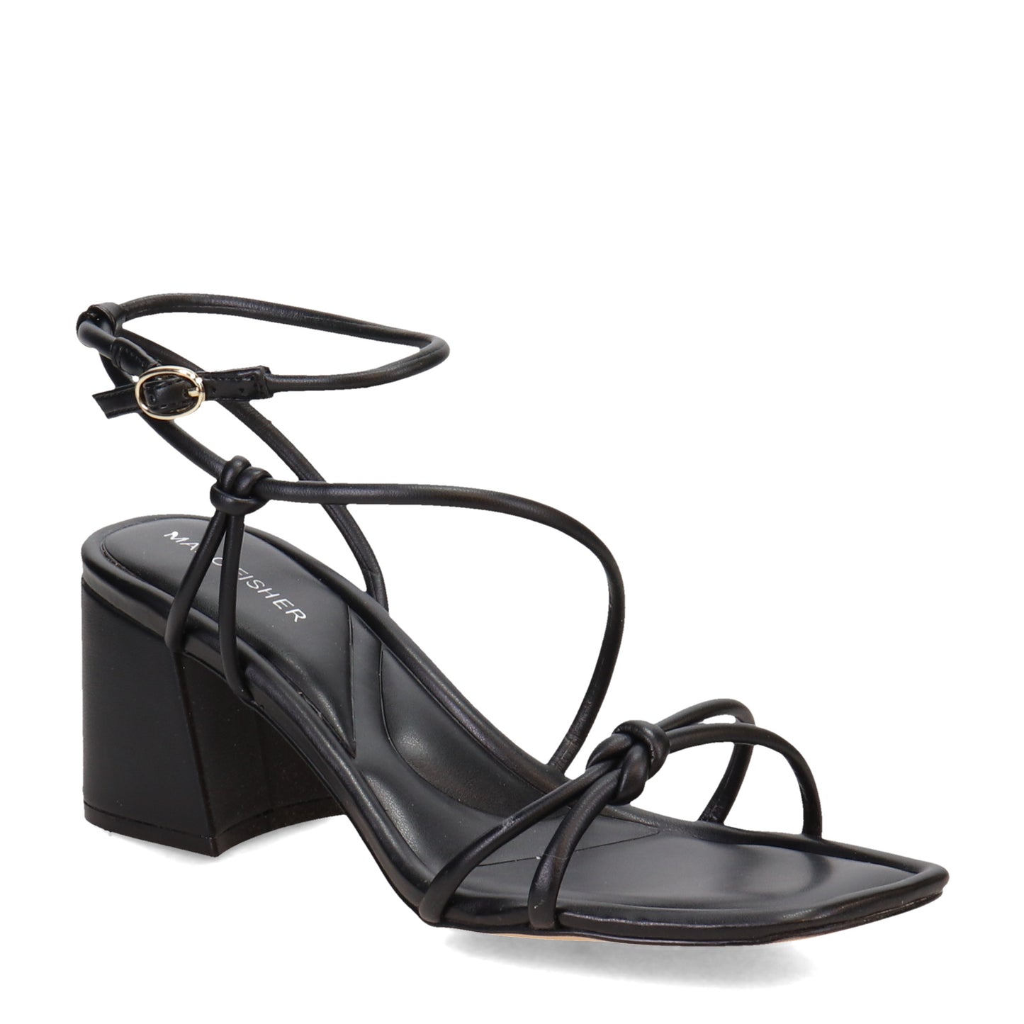 Peltz Shoes  Women's Marc Fisher Gurion Sandal BLACK GURION-BLK01