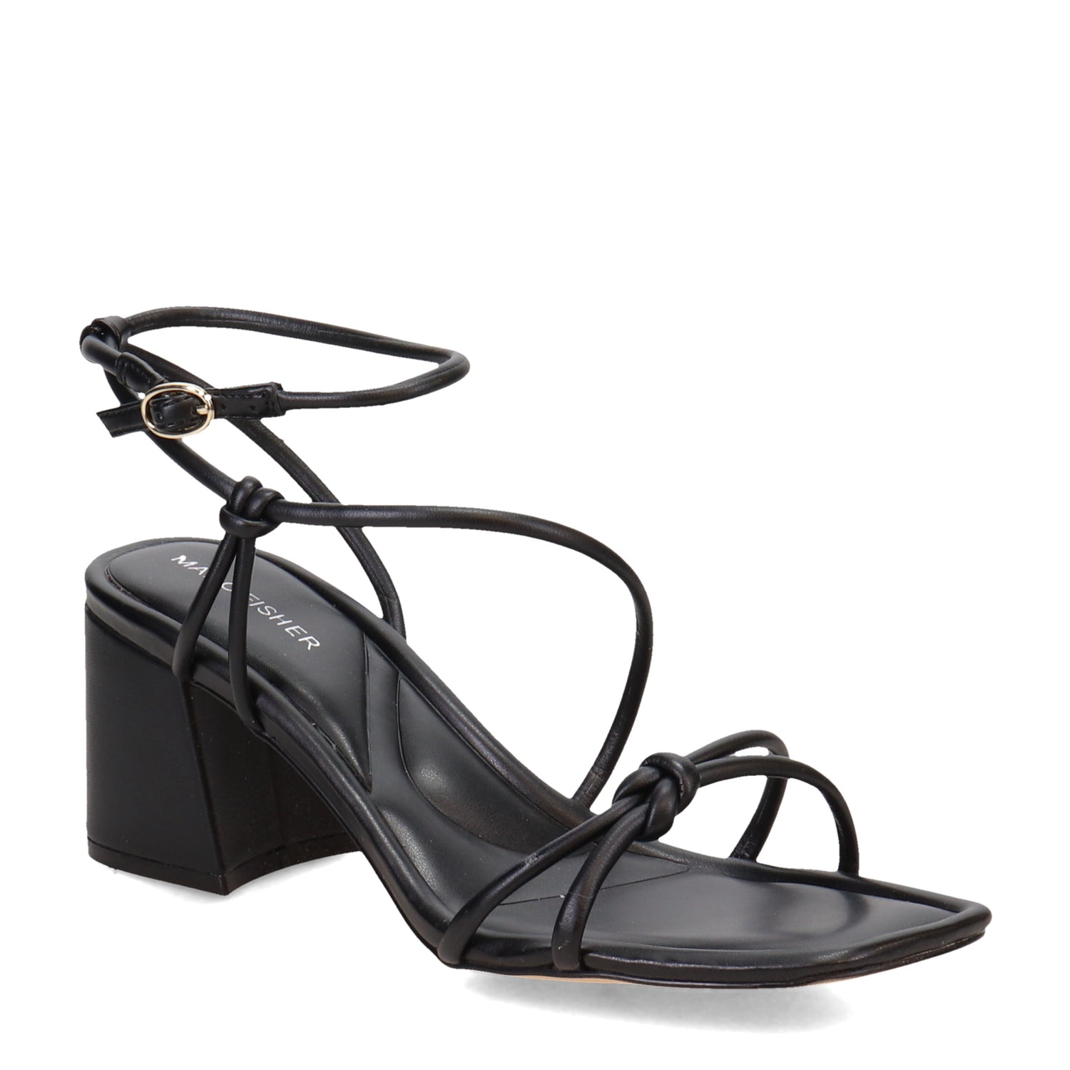 Peltz Shoes  Women's Marc Fisher Gurion Sandal BLACK GURION-BLK01