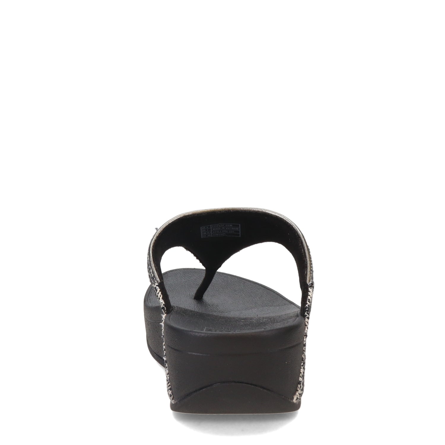 Peltz Shoes  Women's FitFlop Lulu Shimmerweave Thong Sandal Black GX5-231