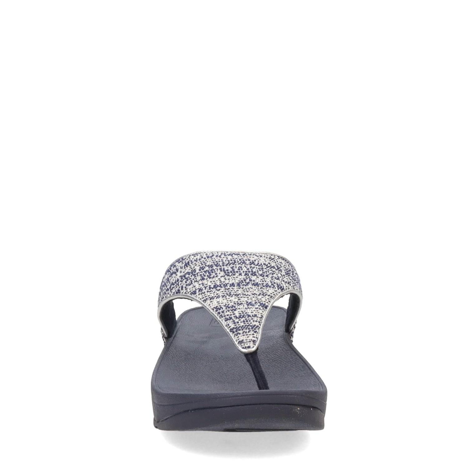 Peltz Shoes  Women's FitFlop Lulu Shimmerweave Thong Sandal Navy GX5-442