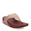 Peltz Shoes  Women's FitFlop Lulu Shimmerweave Thong Sandal Brown GX5-886