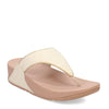 Peltz Shoes  Women's FitFlop Lulu Shimmerweave Thong Sandal Beige GX5-A48