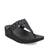 Peltz Shoes  Women's FitFlop Lulu Art Webbing Thong Sandal Black GY2-231