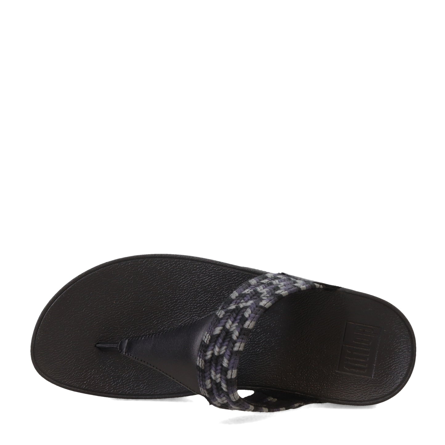 Peltz Shoes  Women's FitFlop Lulu Art Webbing Thong Sandal Black GY2-231