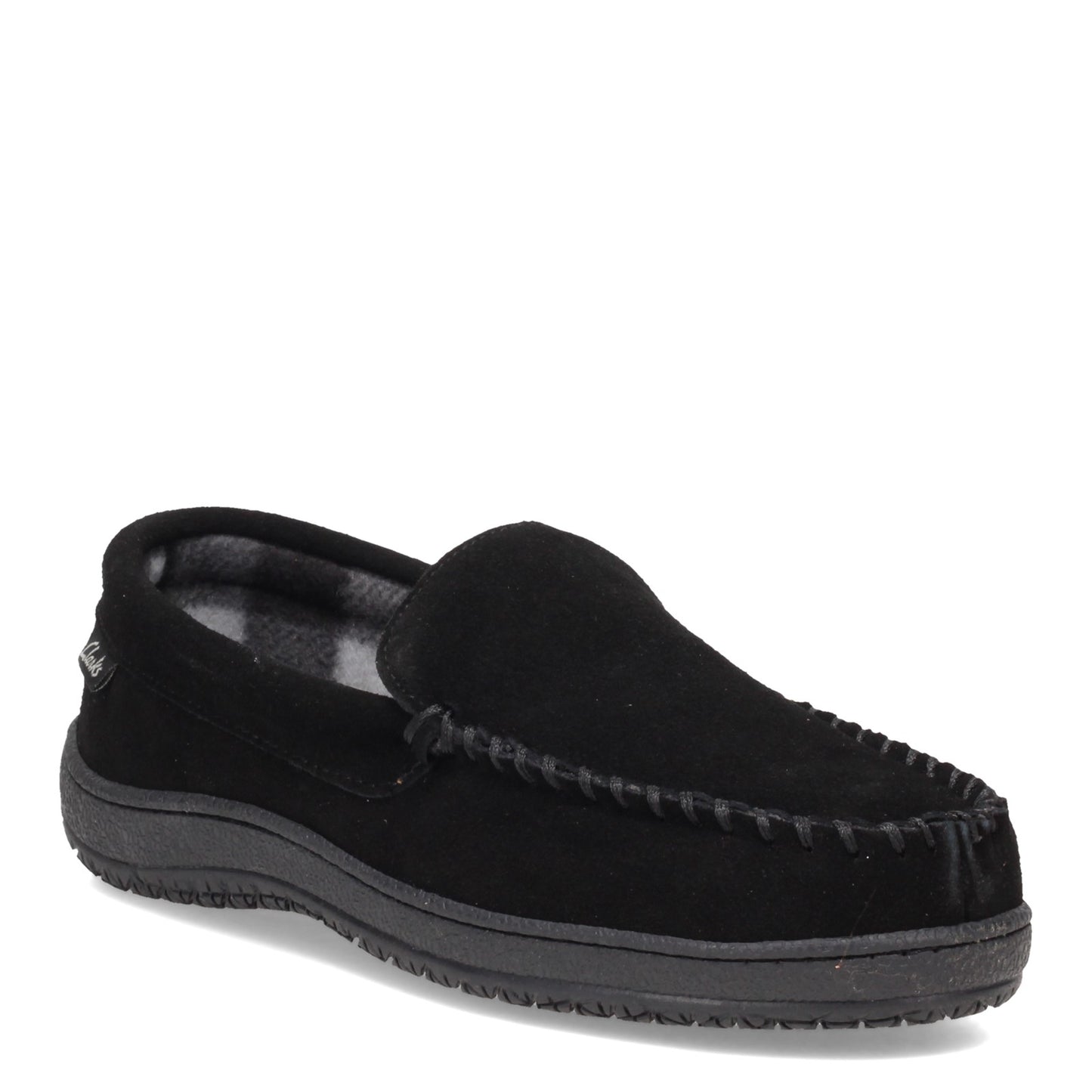 Peltz Shoes  Men's Clarks Venetian Moc Slipper BLACK GF2448M-201