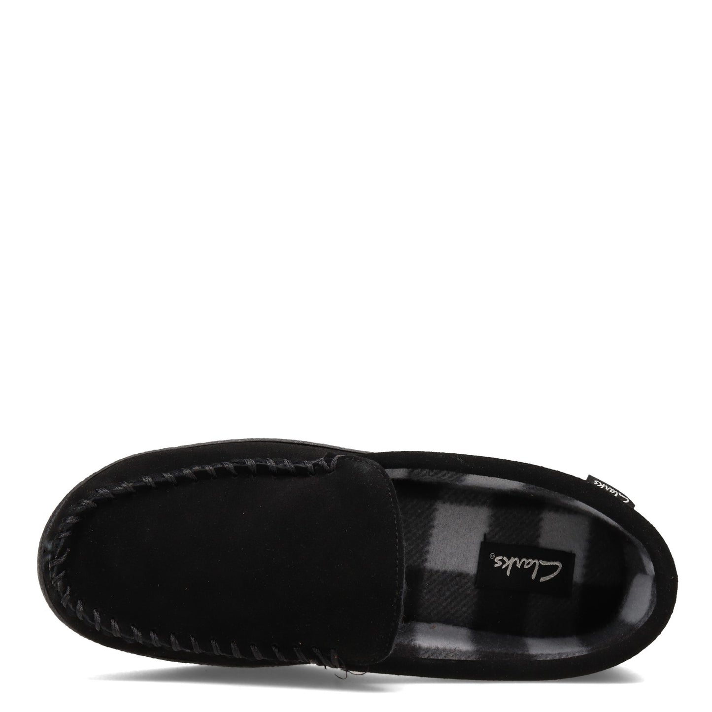 Peltz Shoes  Men's Clarks Venetian Moc Slipper BLACK GF2448M-201