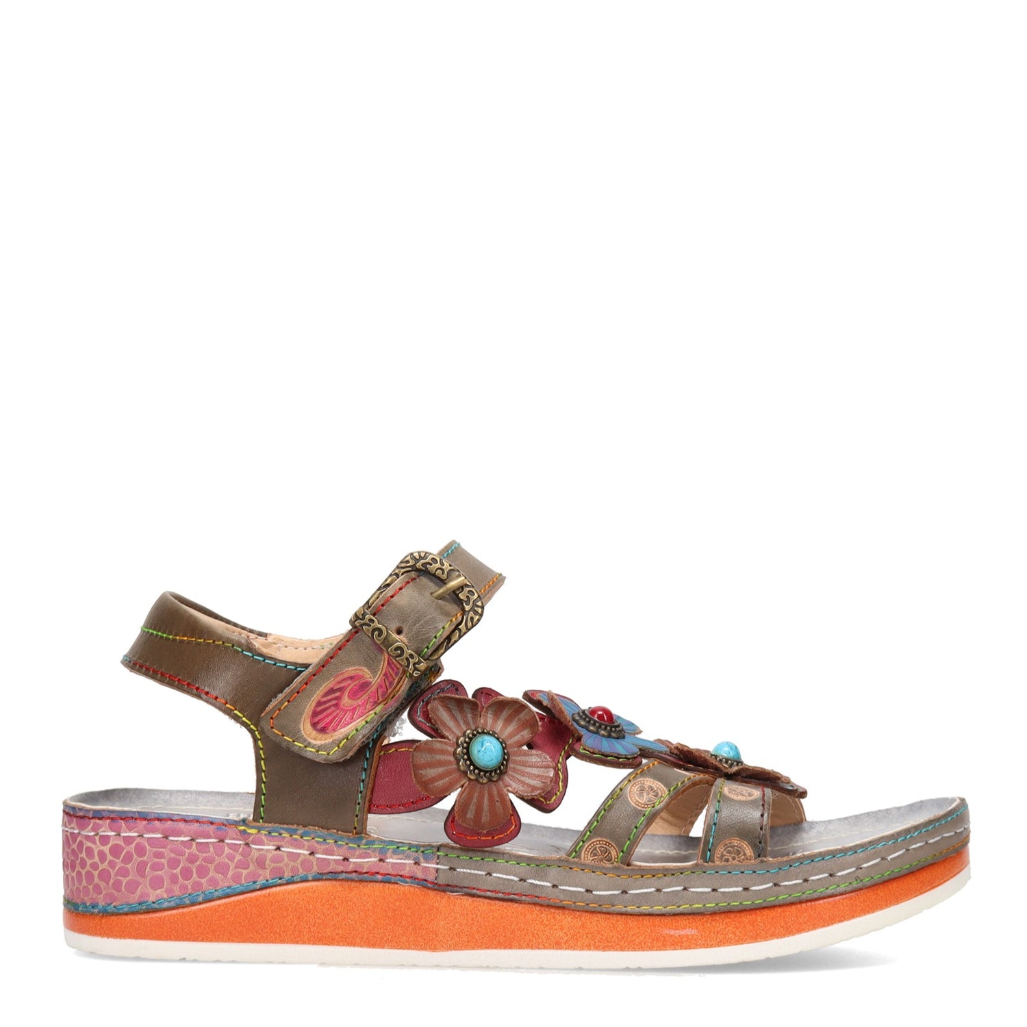 Peltz Shoes  Women's L'Artiste by Spring Step Goodie Sandal Gray GOODIE-GRY
