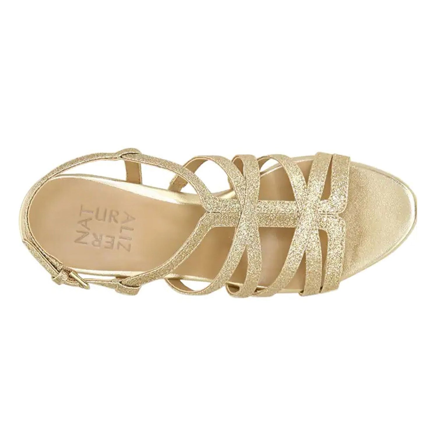 Peltz Shoes  Women's Naturalizer Baylor Dress Sandal GOLD H1868S5702
