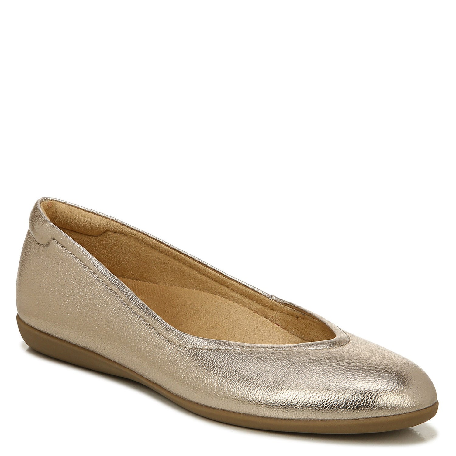 Peltz Shoes  Women's Naturalizer Vivienne Flat WARM SILVER H1931S0254