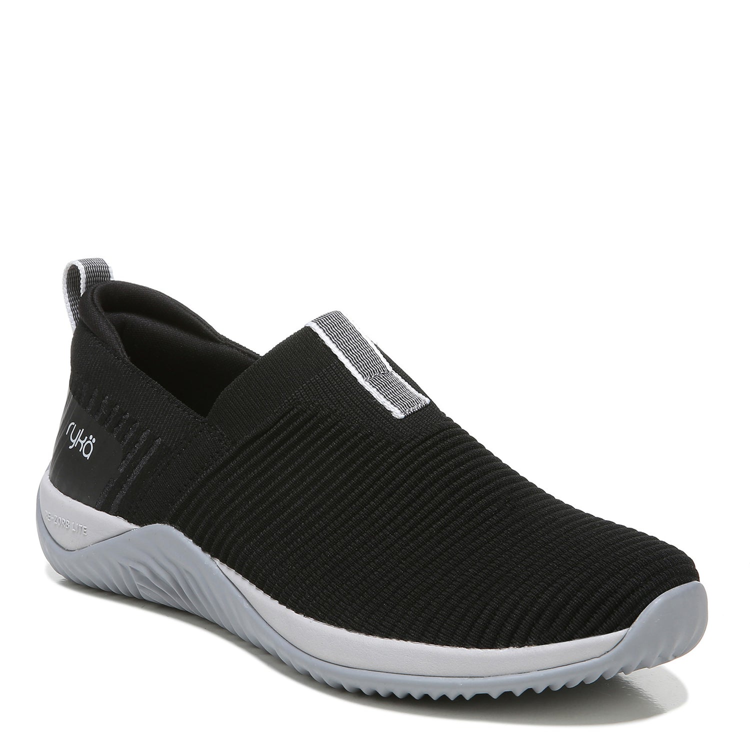 Peltz Shoes  Women's Ryka Echo Knit Slip-On Sneaker BLACK /GREY H4907M3003