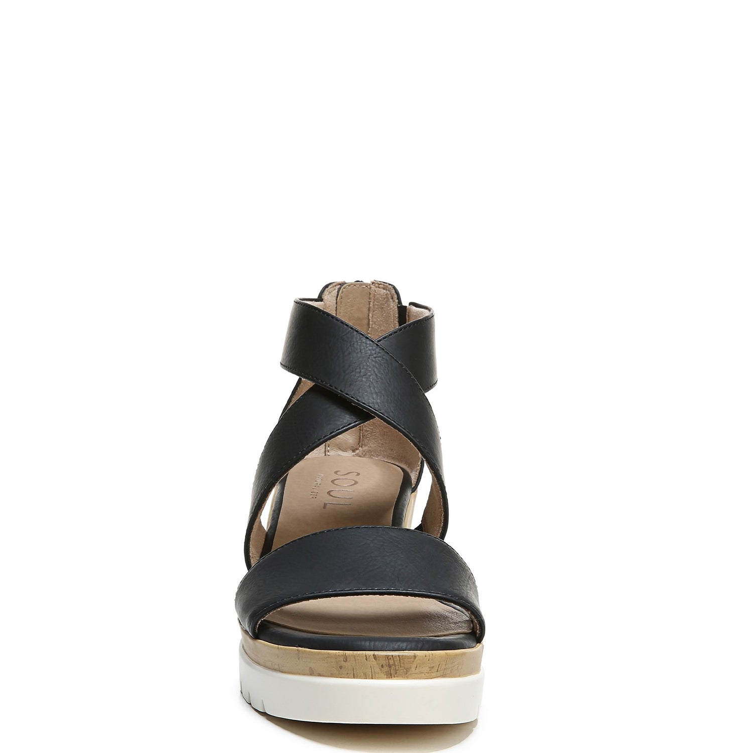 Peltz Shoes  Women's Soul Naturalizer Goodtimes Wedge Sandal BLACK H5571S0001