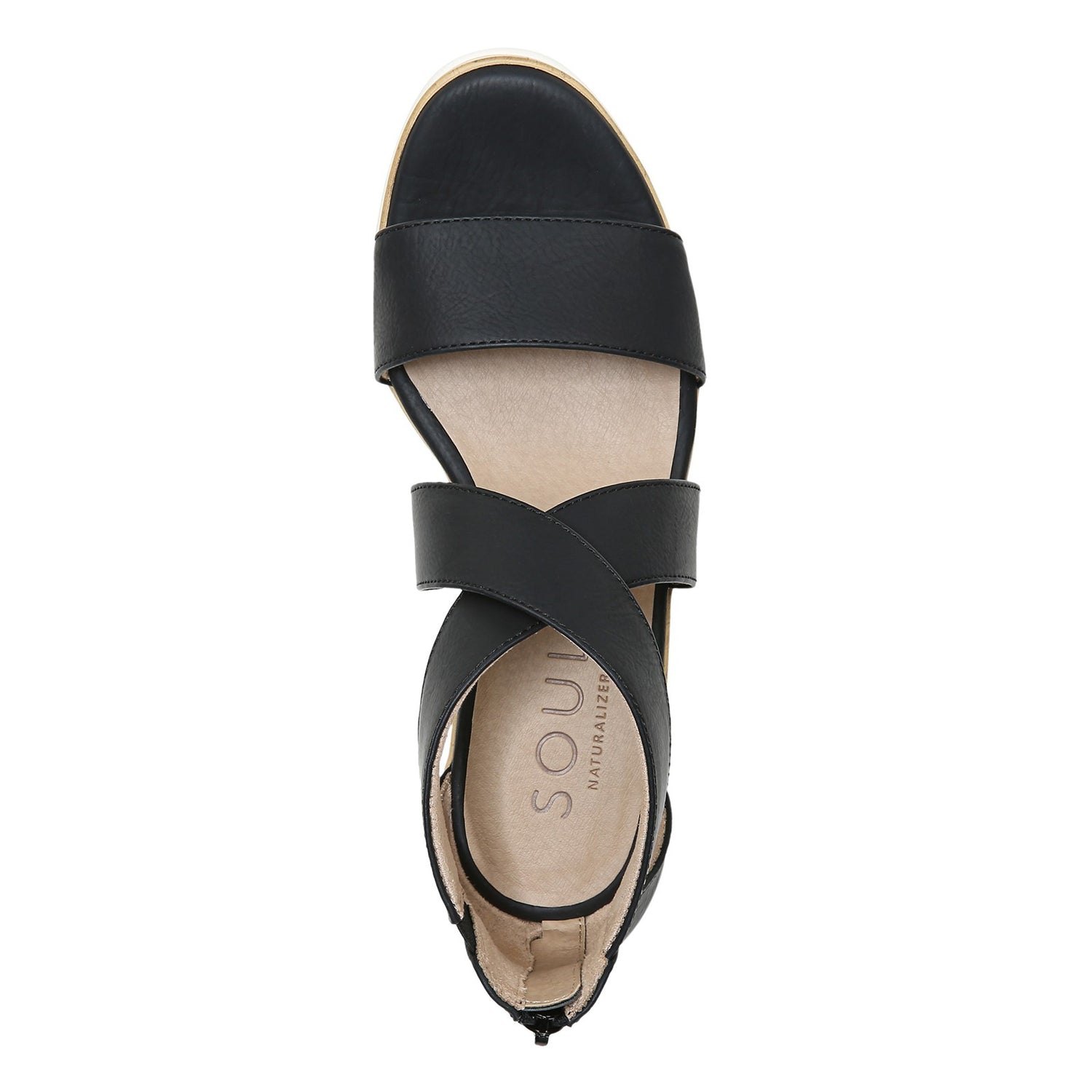 Peltz Shoes  Women's Soul Naturalizer Goodtimes Wedge Sandal BLACK H5571S0001