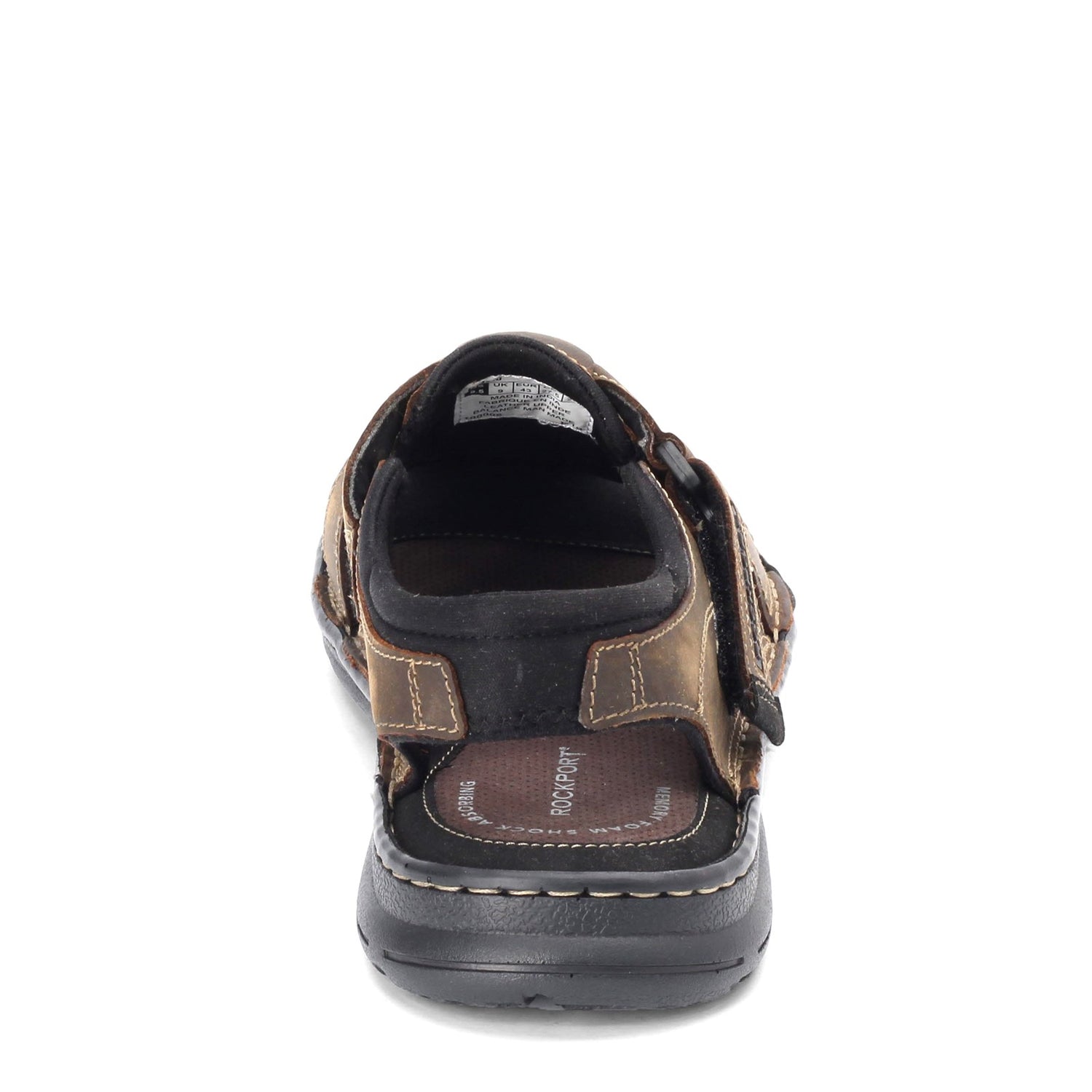 Peltz Shoes  Men's Rockport Darwyn Fisherman Sandal BROWN H80310