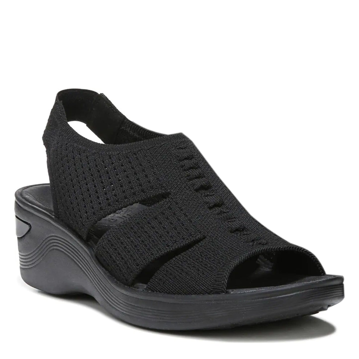 Peltz Shoes  Women's BZees Double Up Sandal BLACK KNIT H8864F2001
