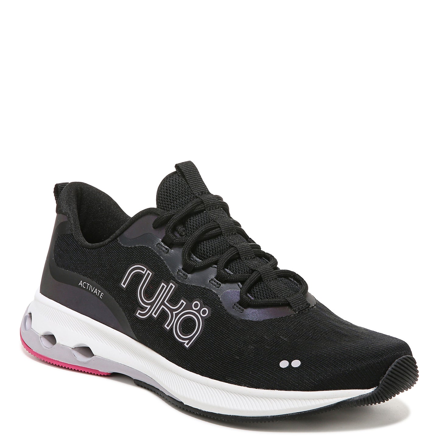 Peltz Shoes  Women's Ryka Activate Walking Shoe Black Fabric H9083F1002