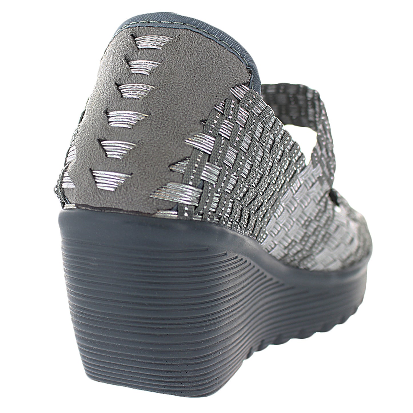 Peltz Shoes  Women's Bernie Mev Halle Sandal SILVER GRAY HALLE SIL GREY