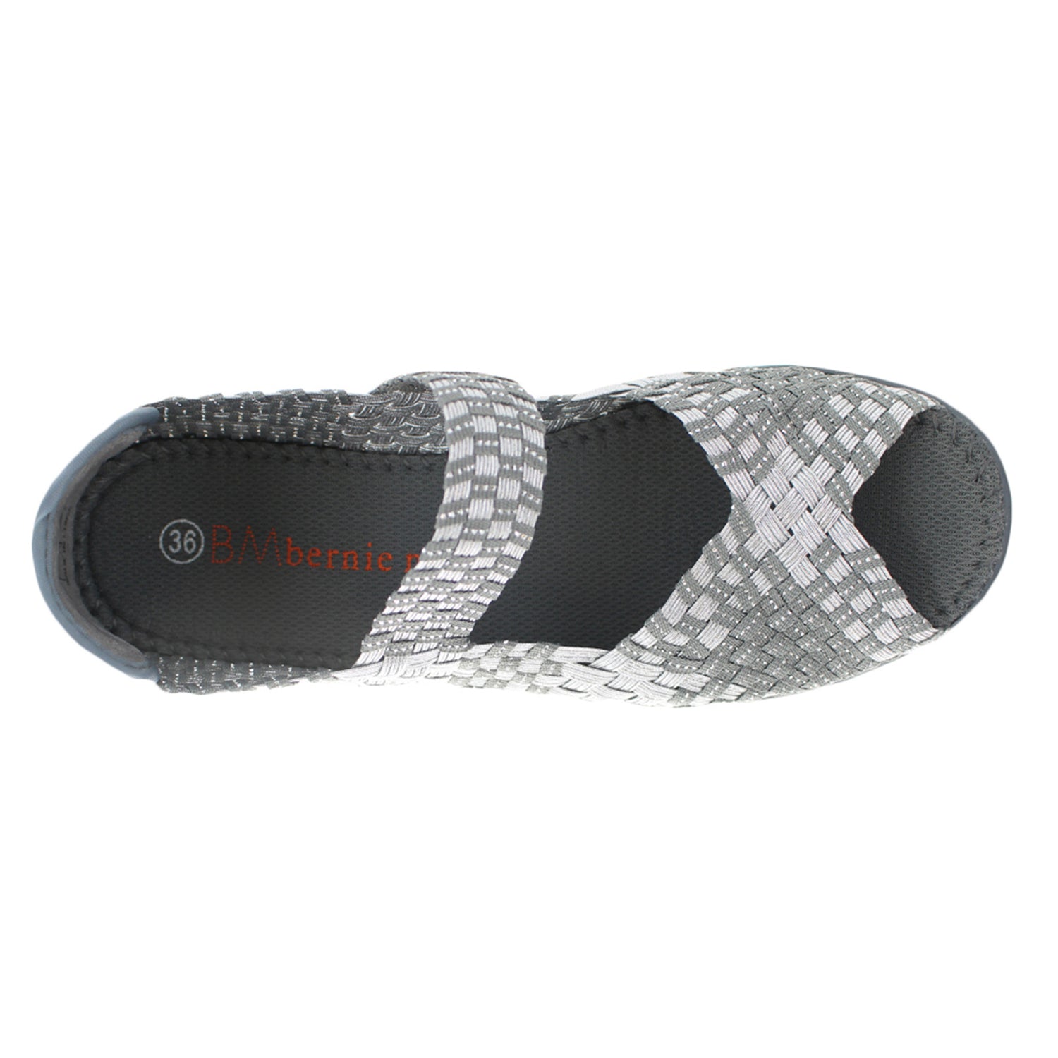 Peltz Shoes  Women's Bernie Mev Halle Sandal SILVER GRAY HALLE SIL GREY