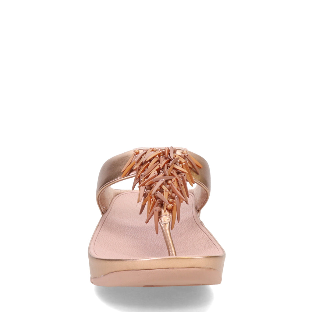 Women's FitFlop, Rumba Beaded Metallic Toe-Post Sandal
