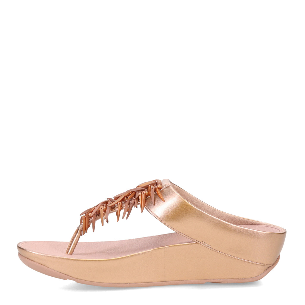 Women's FitFlop, Rumba Beaded Metallic Toe-Post Sandal