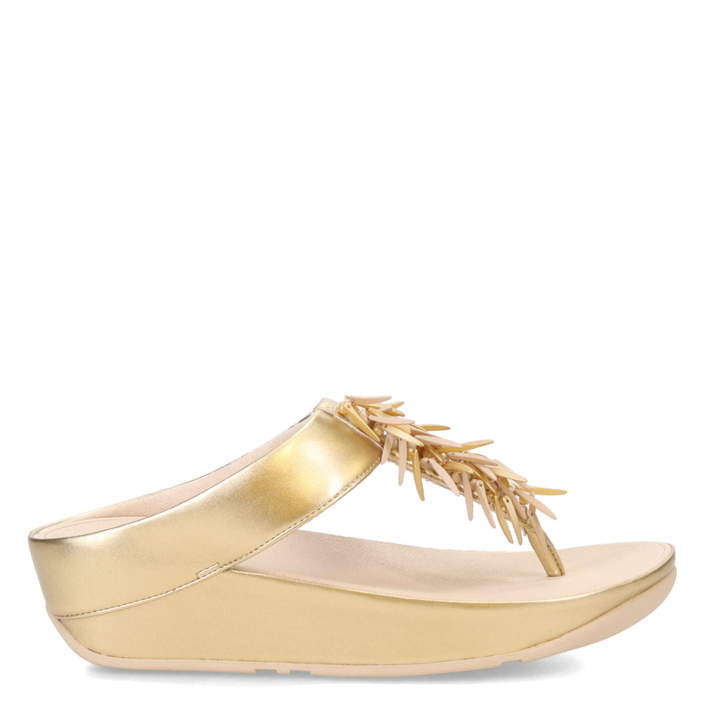 Women's FitFlop, Rumba Beaded Metallic Toe-Post Sandal