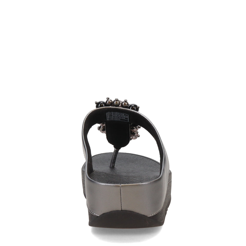 Women's FitFlop Fino Bauble Toe-Post Sandal PEWTER BLACK HI9-B06