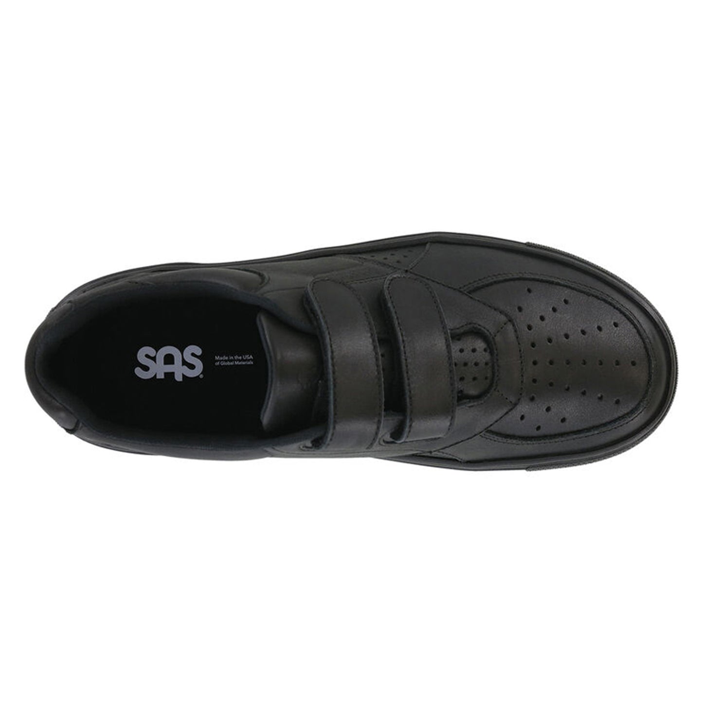 Peltz Shoes  Men's SAS High Street Hook and Loop Sneaker BLACK HIGH STREET V G