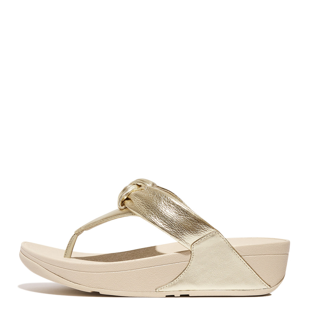 Women's FitFlop Lulu Padded Knot Thong Sandal PLATINO HN8-675