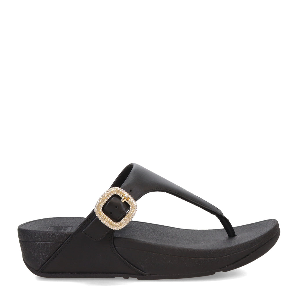 [POS] Women's FitFlop Lulu Crystal Buckle Thong Sandal BLACK HN9-001-POS
