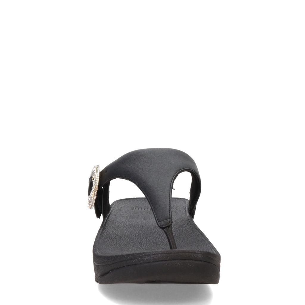 [POS] Women's FitFlop Lulu Crystal Buckle Thong Sandal BLACK HN9-001-POS