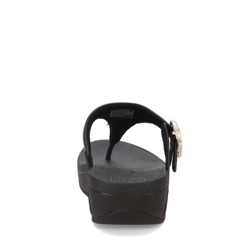 [POS] Women's FitFlop Lulu Crystal Buckle Thong Sandal BLACK HN9-001-POS
