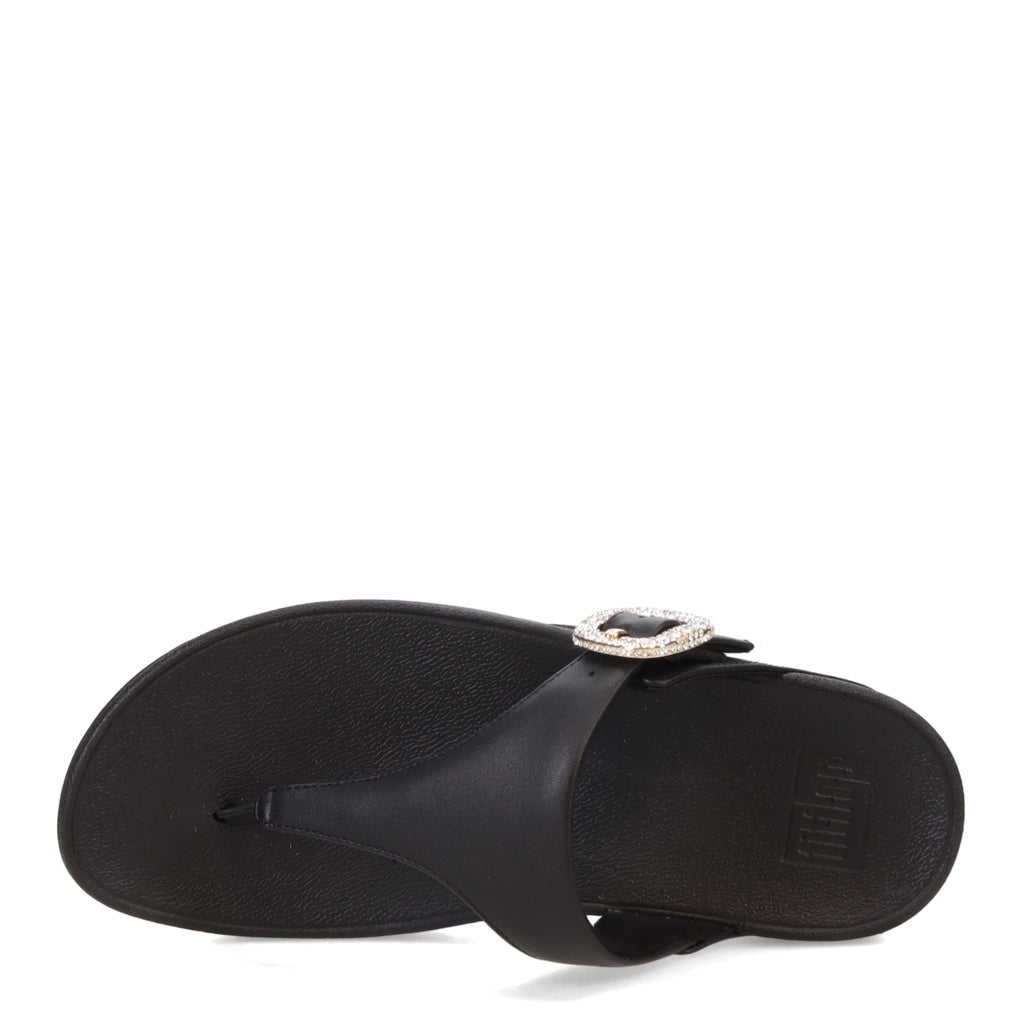 [POS] Women's FitFlop Lulu Crystal Buckle Thong Sandal BLACK HN9-001-POS