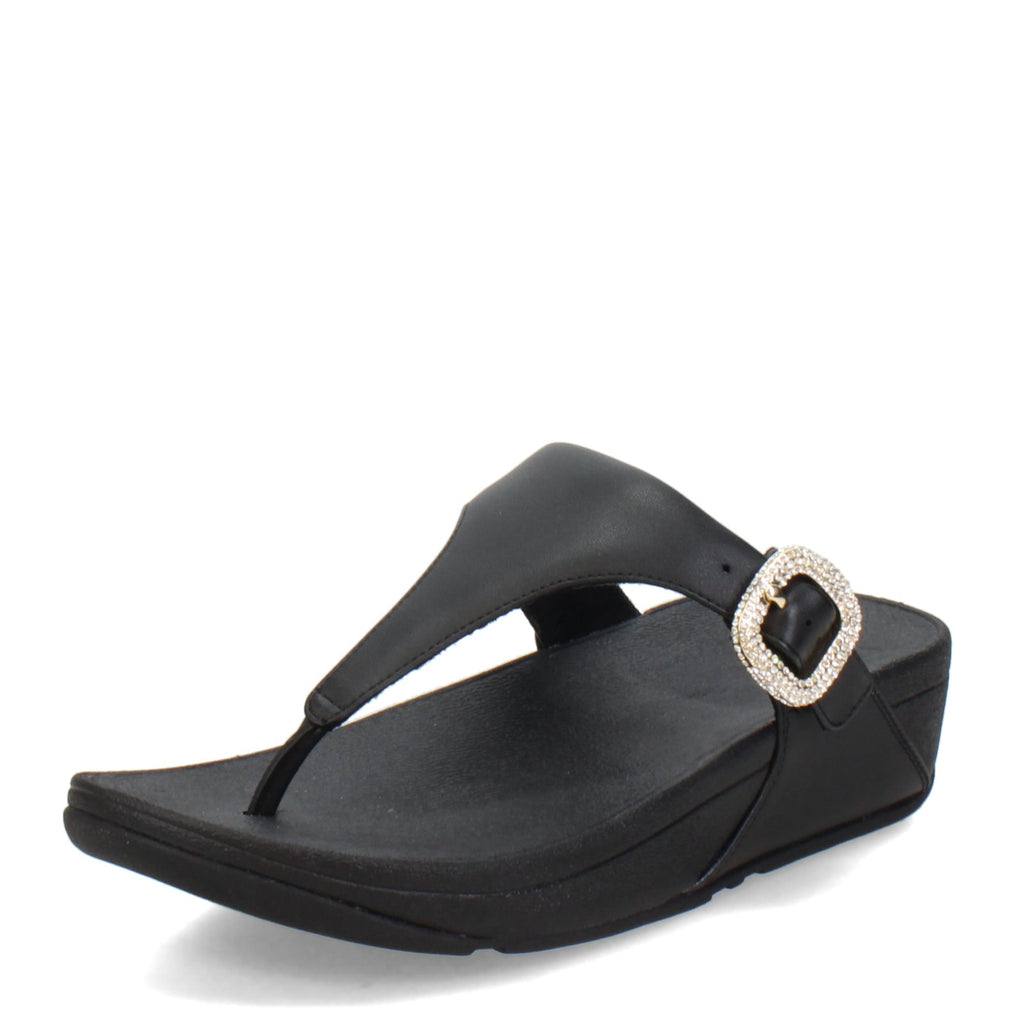 [POS] Women's FitFlop Lulu Crystal Buckle Thong Sandal BLACK HN9-001-POS