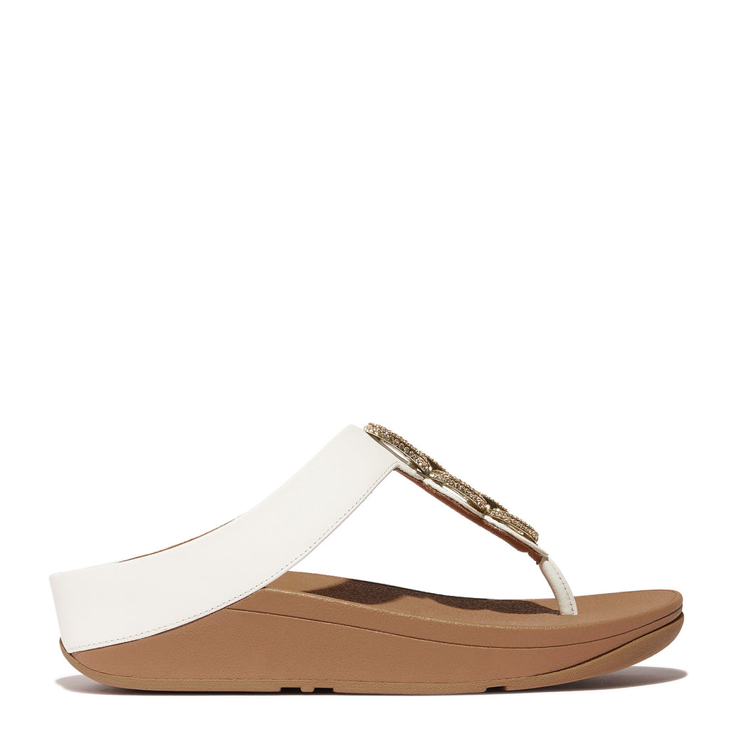 Women's FitFlop, Fino Crystal Chain Toe-Post Sandal