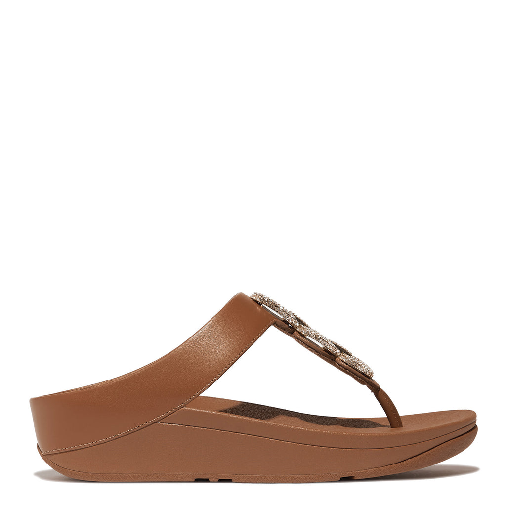 Women's FitFlop, Fino Crystal Chain Toe-Post Sandal