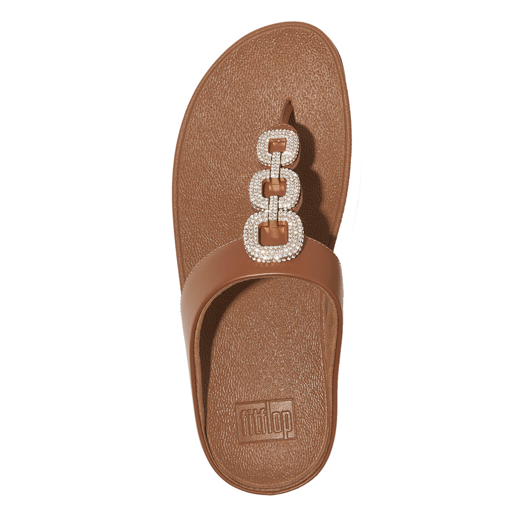 Women's FitFlop, Fino Crystal Chain Toe-Post Sandal