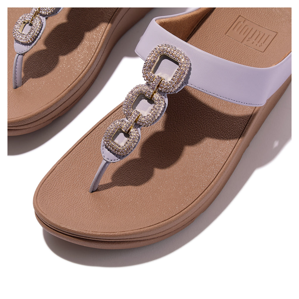 Women's FitFlop, Fino Crystal Chain Toe-Post Sandal