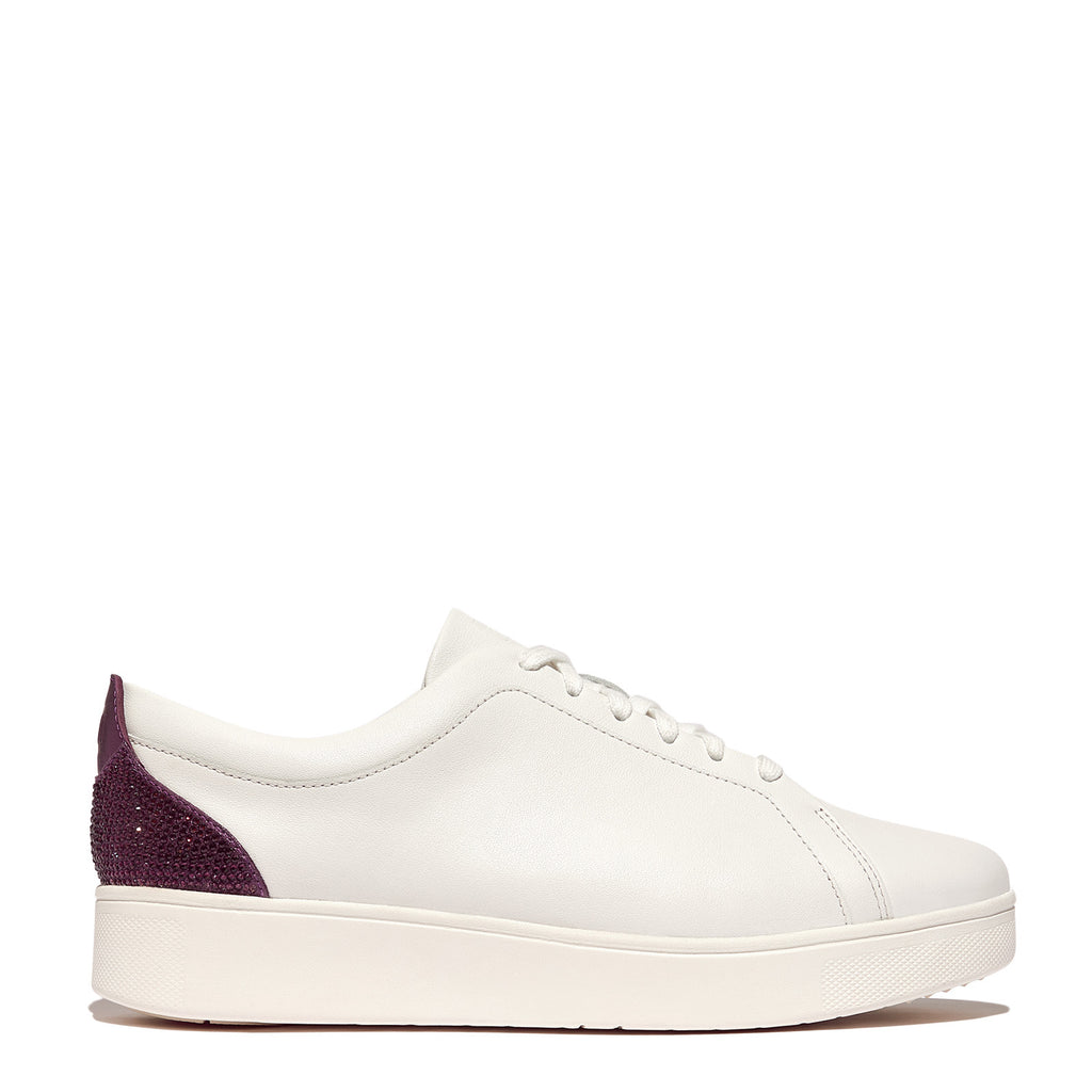 Women's FitFlop, Rally Crystal Backtab Leather Sneaker