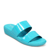Peltz Shoes  Women's Hush Puppies Brite Jells Slide Sandal CARIBBEAN BLUE HW06771-433