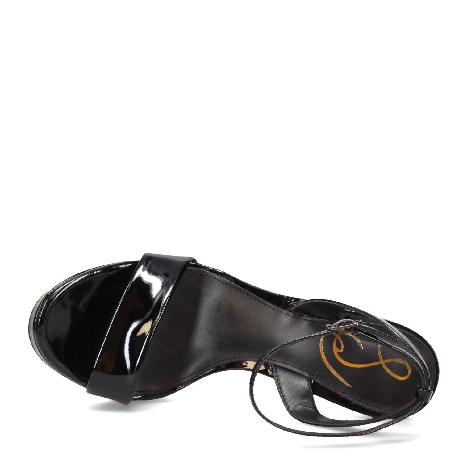 Peltz Shoes  Women's Sam Edelman Jade Sandal BLACK PATENT I0175S1002