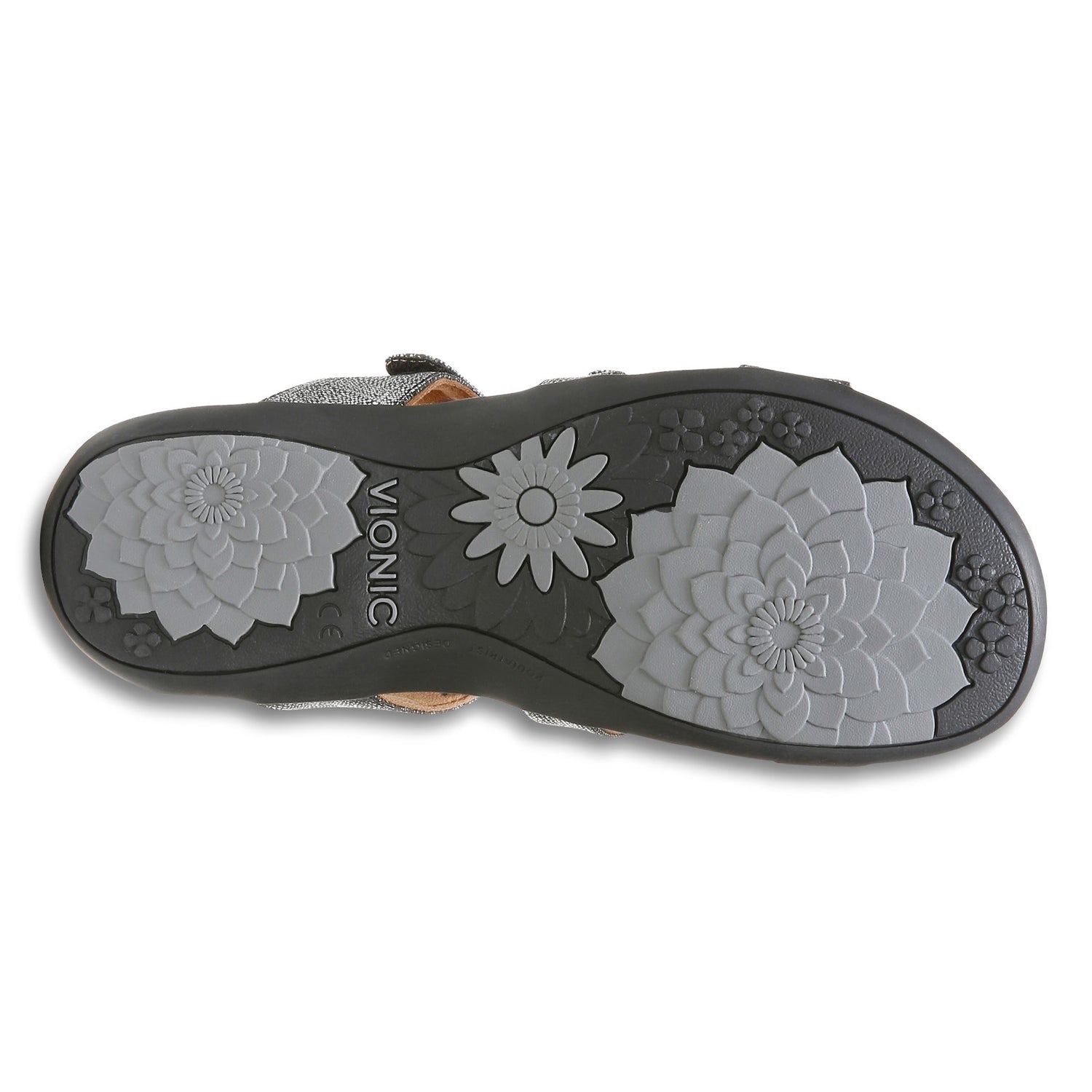 Peltz Shoes  Women's Vionic Amber Sandal BLACK METALLIC I0924S1001