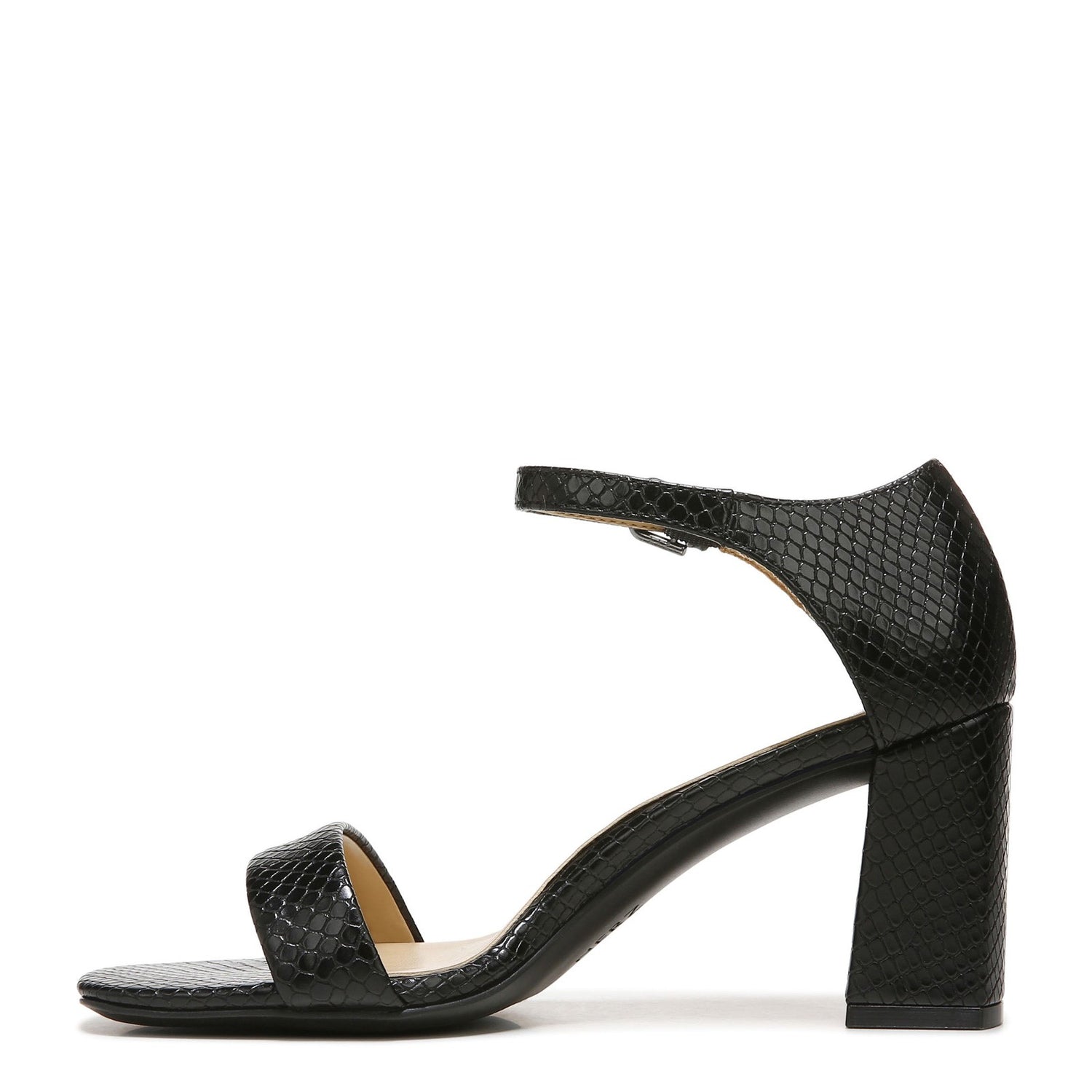 Peltz Shoes  Women's Naturalizer Rayner Sandal BLACK SNAKE PRINT I2179S3001
