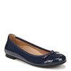 Peltz Shoes  Women's Vionic Amorie Flat Blue Patent Leather I4703L4400