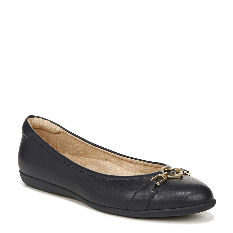 Naturalizer Women's Maude Flat - Leather Round Toe Ballet Flats With Woven Detail