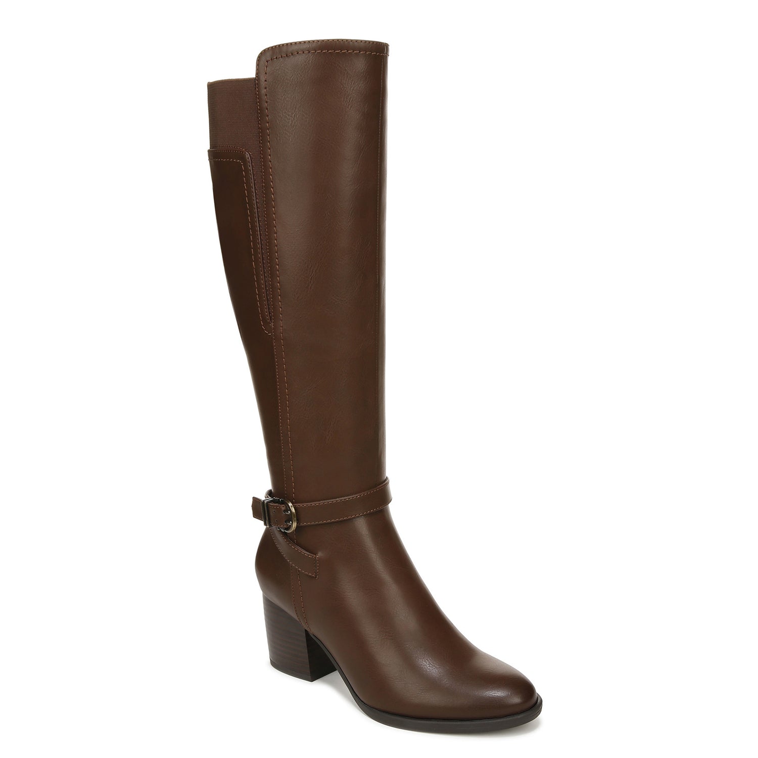 Peltz Shoes  Women's SOUL Naturalizer Uptown Boot Dark Brown Faux Leather I7955S2201