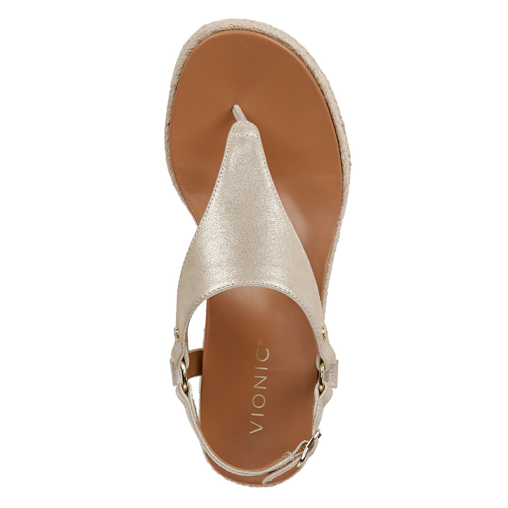 Women's Vionic Kirra Wedge Sandal GOLD METALLIC LEATHER I8687L2700